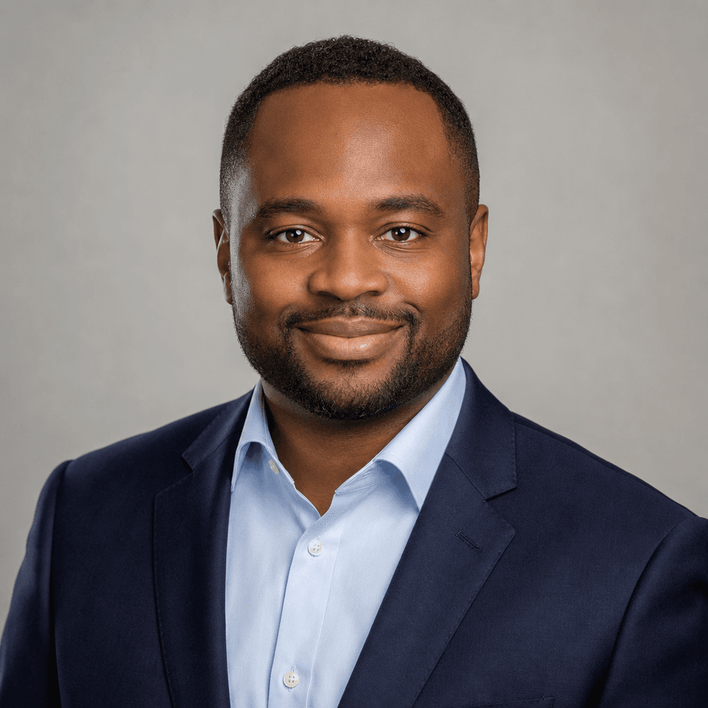 Retrato de Marcus Okonkwo, abogado de inmigración