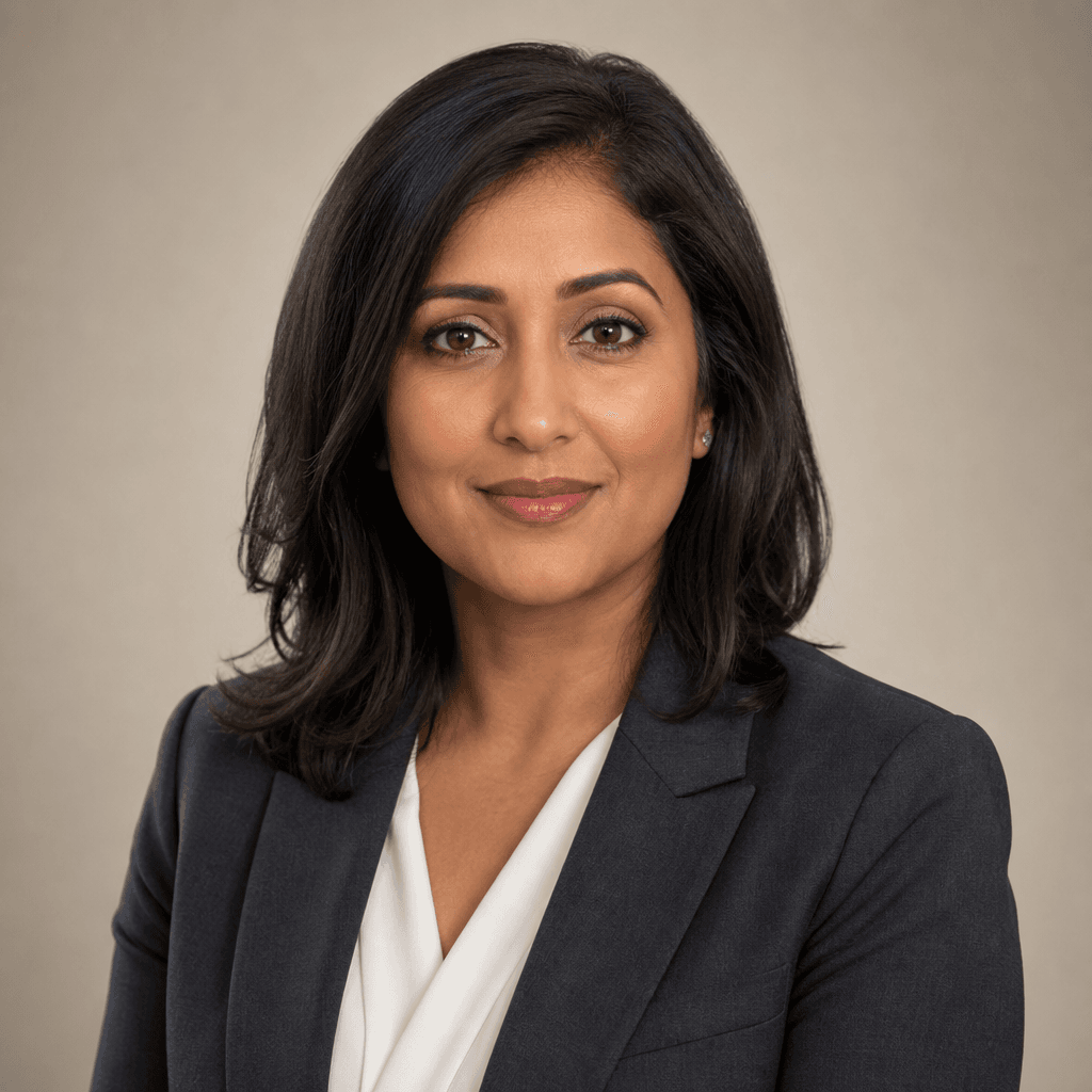 Retrato de Priya Sharma, solicitadora de inmigración